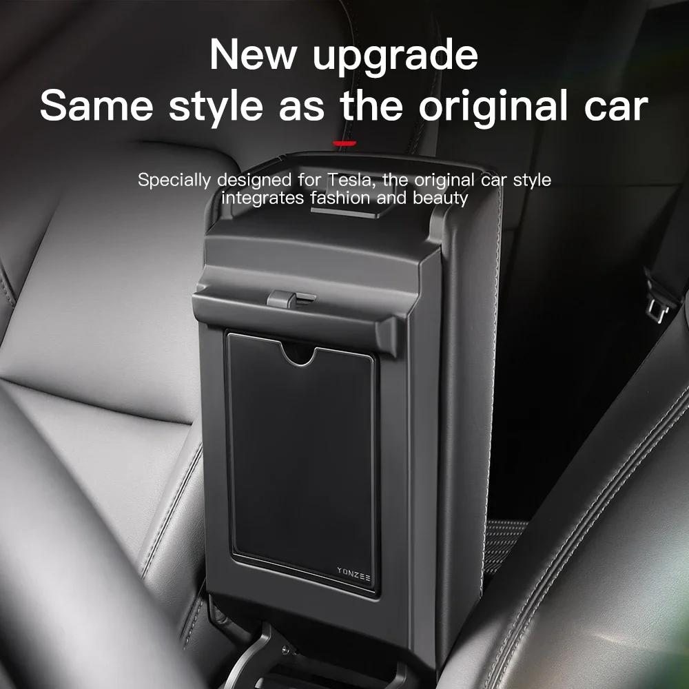 For Tesla Hidden Storage Box Magnetic Center Console Hidden Storage Box For Tesla Model 3 Y Armrest Hidden Organizer Accessory