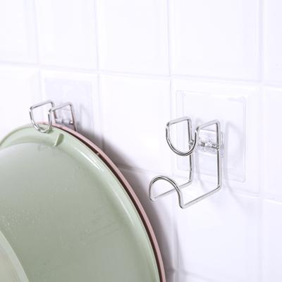 Stainless Steel Washbasin Hook Multi-functional Perforation-free Wall Hanging Bathroom Kitchen Bathroom Household Storage Shelf