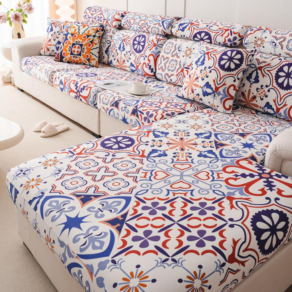 Funda Elástica para Sofá con Estampado Boho Cubre Sofá Cubre Sillón Para Sala de Estar Oficina Decoración del Hogar