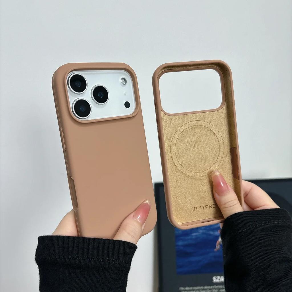 Official Solid Color Liquid Silicone Magsafe Phone Case for IPhone 17 Pro Max 16 15 14 13 12 11 Magnetic Wireless Charge Cover