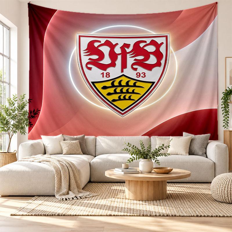 VfB Stuttgart Football Wall Tapestry, Soft Fabric Wall Hanging, Decorative Backdrop For Bedroom Home Wall Art