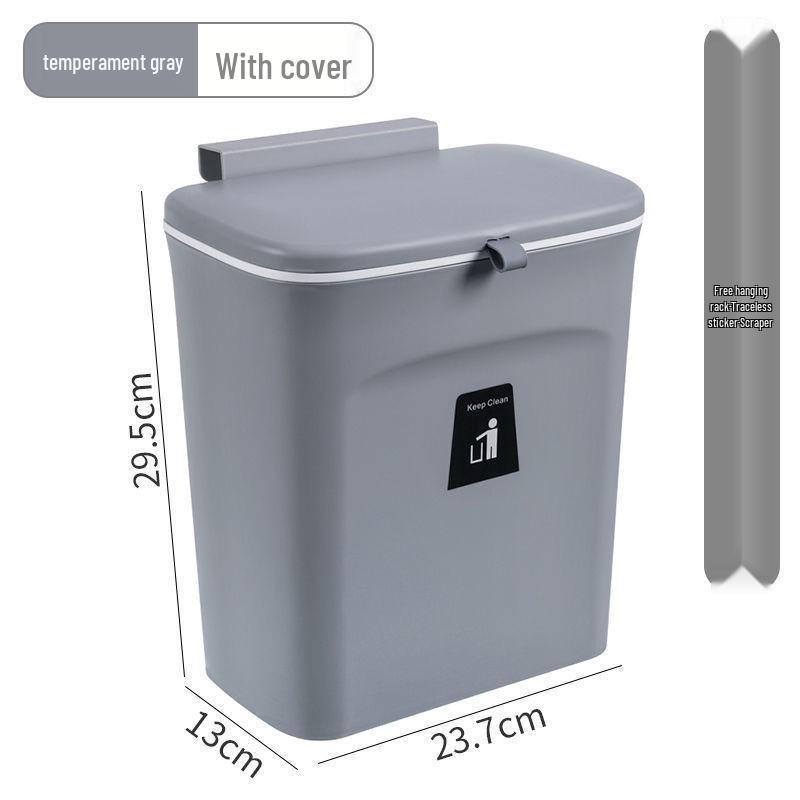 Hanging Kitchen Trash Can with Sliding Lid and Inner Bucket for Household Use