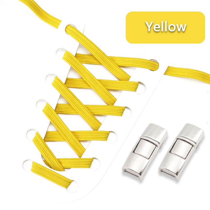 No Tie Shoe Laces For Sneakers Elastic Shoelaces Metal Press Lock Men and Women Lazy Shoes Lace Rubber Band Shoestring 1 Pair