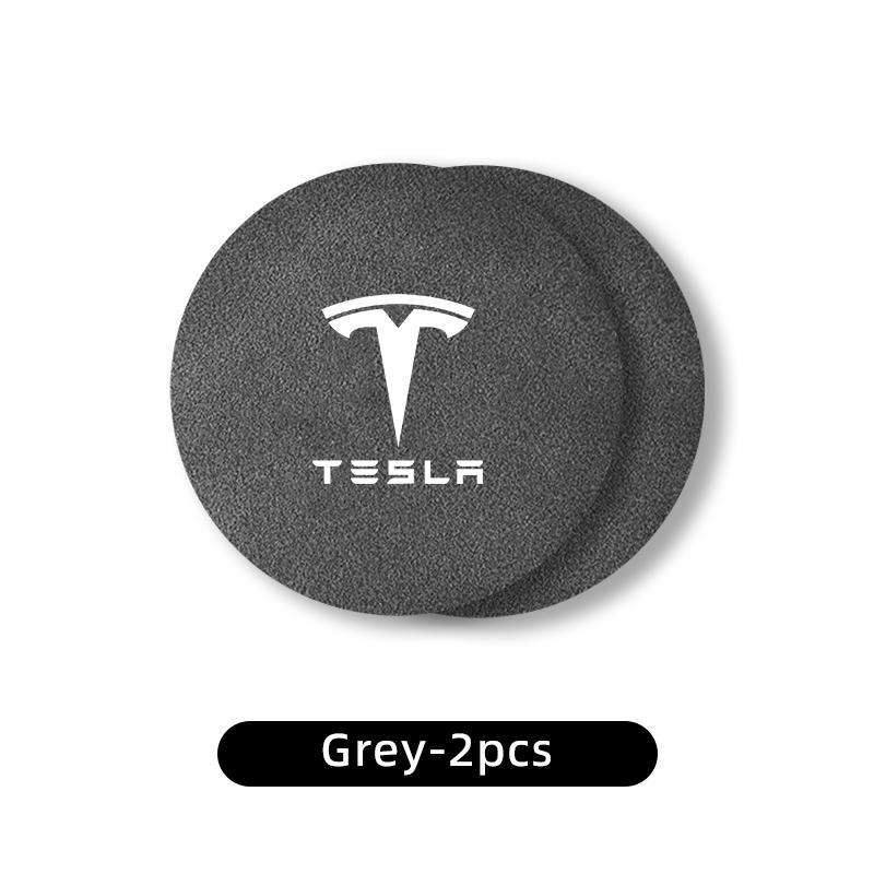 2PCS Car Coasters Water Cup Slots Non-Slip Mat Waterproof Cup Pad For Tesla Model 3 Y S X 2021 Roadster Cybertruck Juguetec