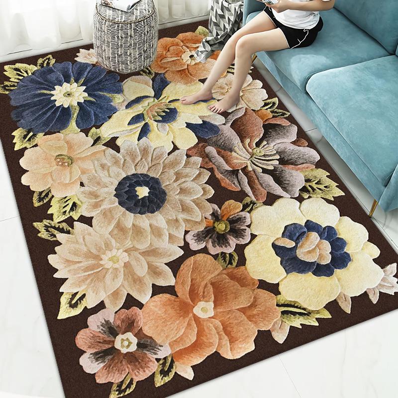 

Home Decor Entrance Door Mat Flower Rose Peony Pastoral 2D Printed Carpet Living Room Rugs Furry Mat Carpet Bedroom Decoration 40x60cm