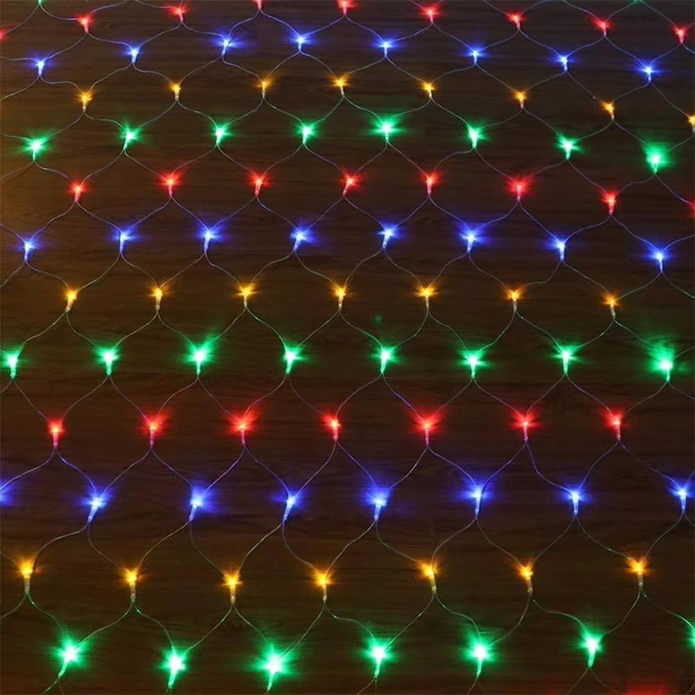 1PC Net Lights Outdoor Mesh Lights 8 Modes  For Patio Wall Roof Balcony Christmas Outside Garden Twinkle Lights Outside Garden