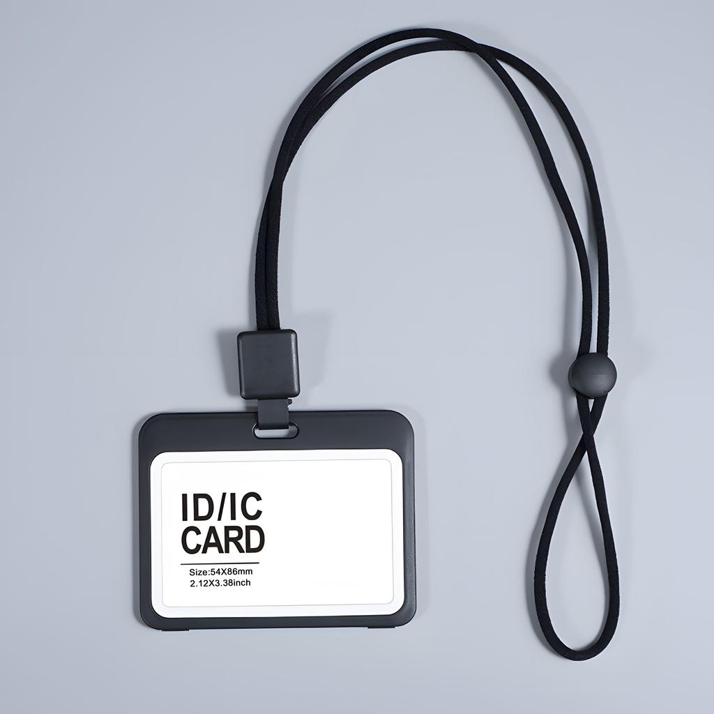 2D ID Card with A Double-Sided Display and Lanyard, Featuring A Retractable Badge Holder, Suitable for Employee Identification, Work Badges