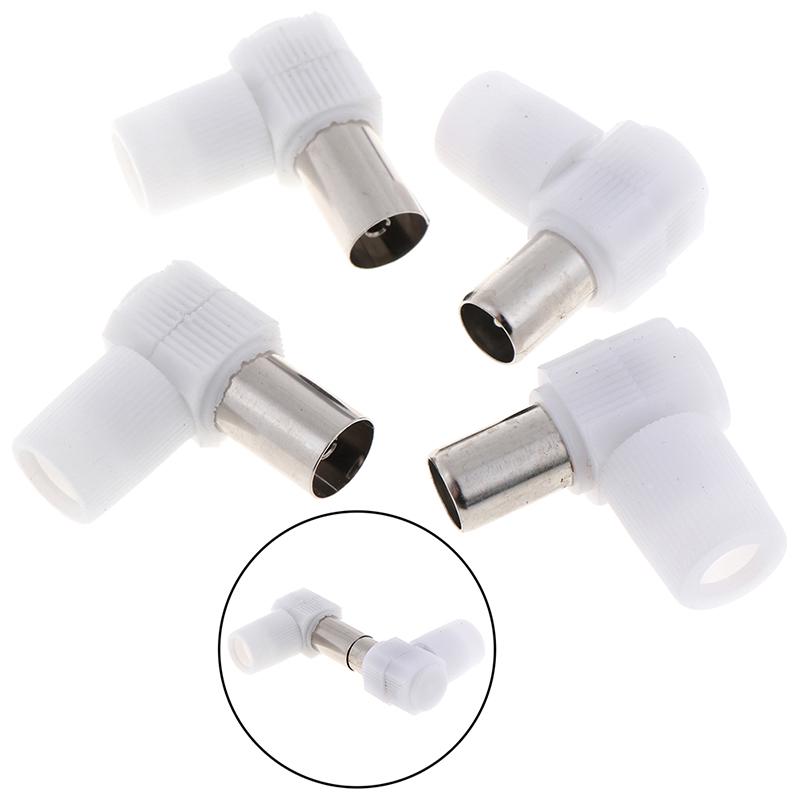 2Pairs 90 Degrees Male And Female Tv Plug Jack For Antennas Tv Rf