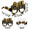 8 Pcs 2027 Happy New Year Party Paper Glasses Black Gold Birthday Party Decoration Photo Prop