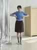 Reply Button Front Midi Skirt_Black