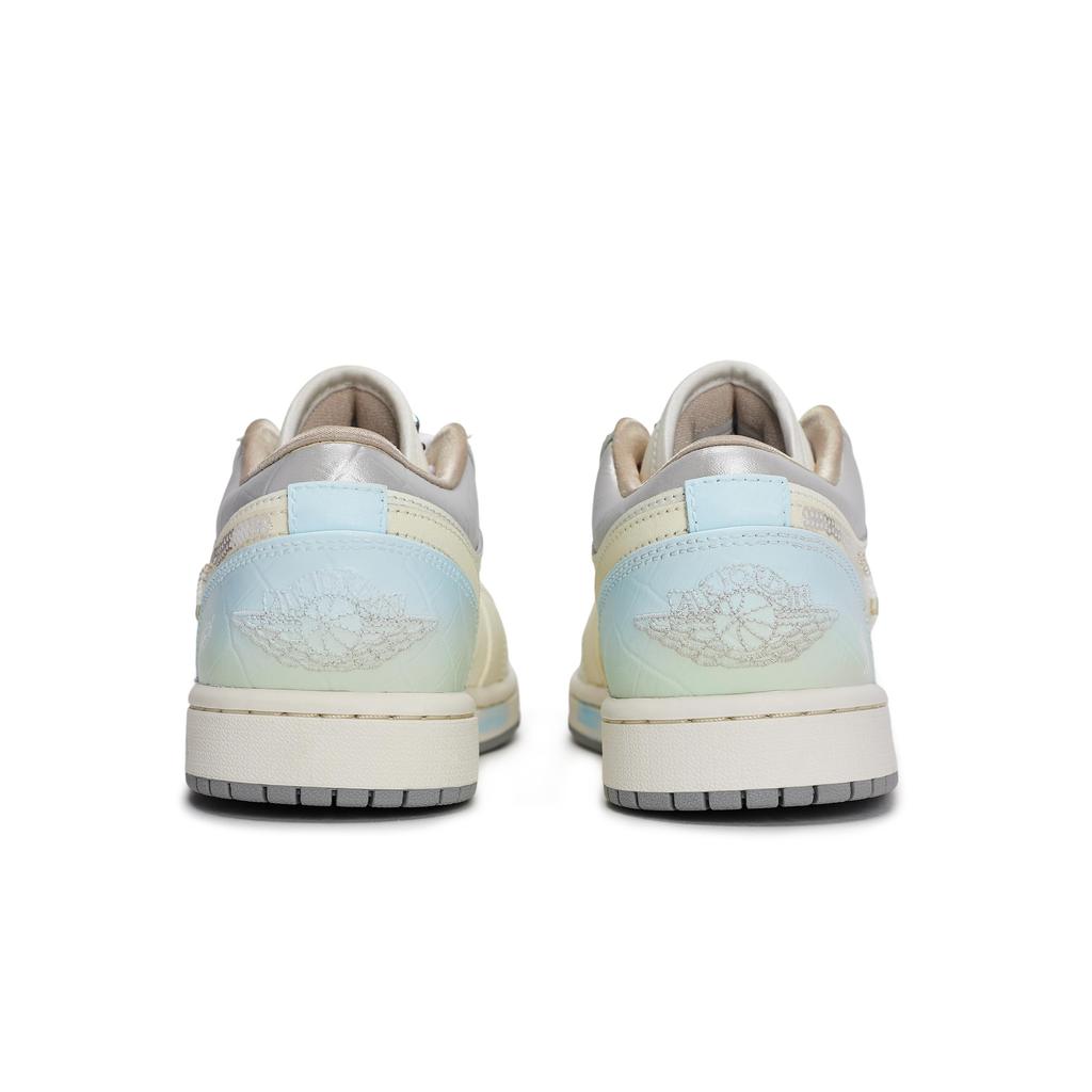 Jordan Air Jordan 1 Vintage Basketball Shoes Women's Low Top Beige/White/Gray/Blue/Green IH7323-100(Team80-S-BOX)