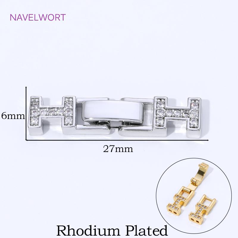 18K Gold Plated Brass Jewelry Clasps For Bracelets Making,With Zircon Connector Clasp,Locks For Jewelry,DIY Necklace Accessories