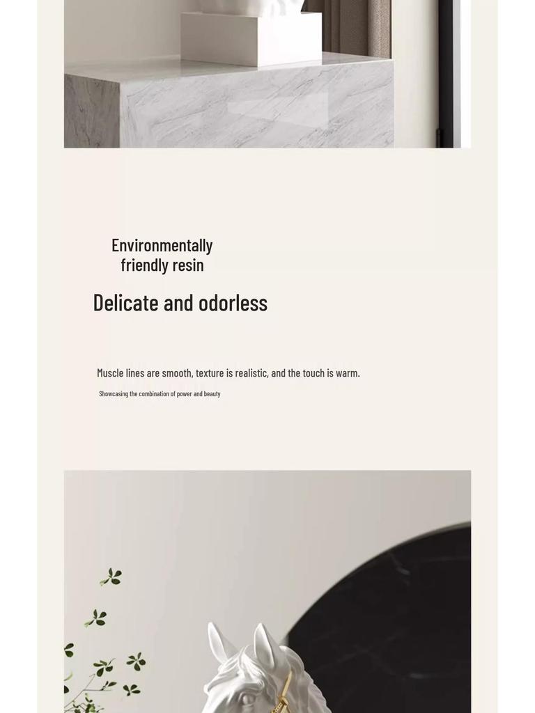 Pre-owned Resin Horse Head Figurine for Elegant Home or Office Display