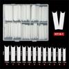 Extras Long C Curves False Nail Tips,Acrylic Fake Nail Tips French Nail Tip Half Cover Square/Full Cover Almond Nail Tip