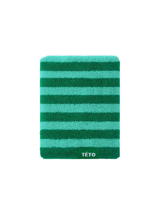 TETO 1P Полотенце из супимы с полосками, зелень, 230 г Greenery 230g