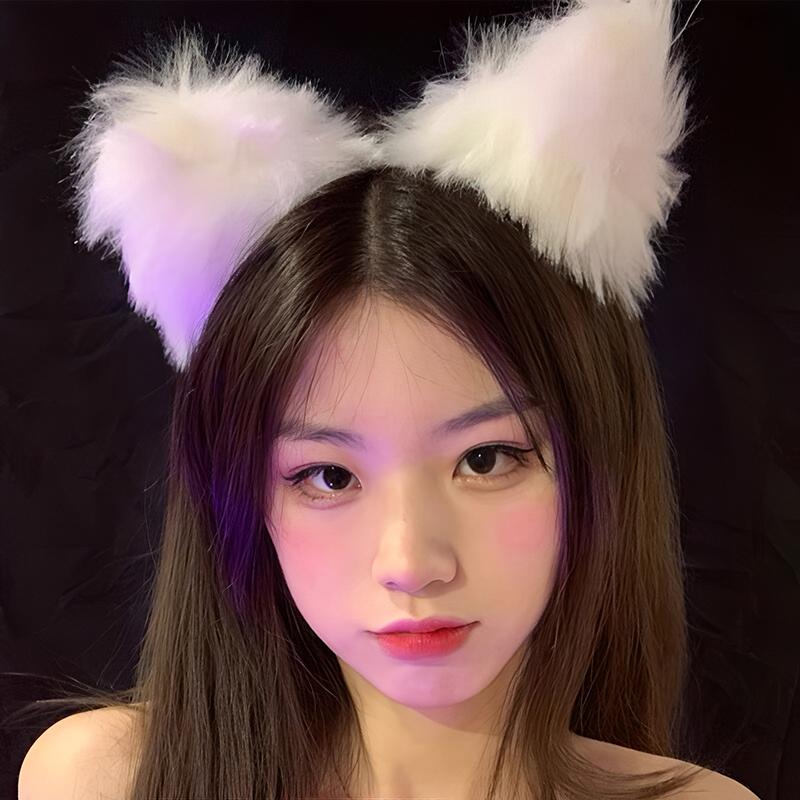 Wolf/Cat Ear Headband Cosplay Unisex Lingerie Plush Animal Ear Headband Accessories