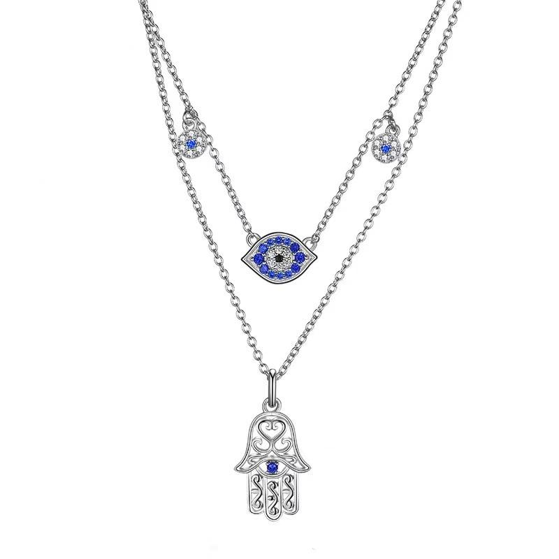 

Ожерелье серии «Глаз демона» с двухслойным дизайном и подвеской «Хассам», модное ожерелье