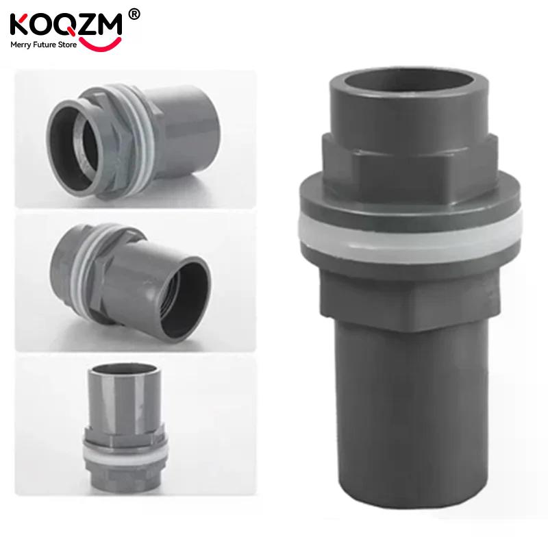 2pcs PVC Connector 20/25/32/mm Thicken Fish Tank Drainage Pipe Garden Drain Pipe Aquarium Inlet Outlet Connector For Aquarium
