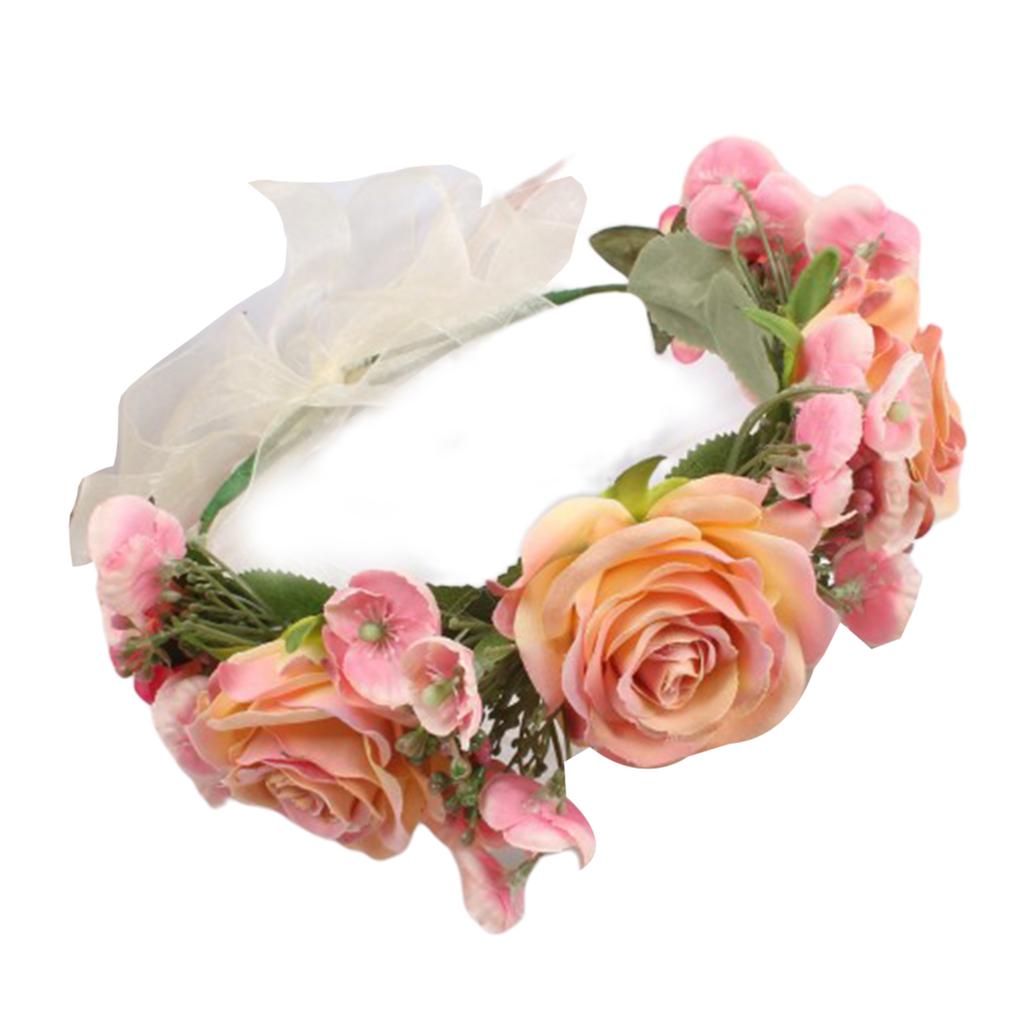 Bridal Flower Crowns For Wedding Floral Garland Crowns Hair Wreath Boho Flower Headbands Women Bridal Floral Headbands