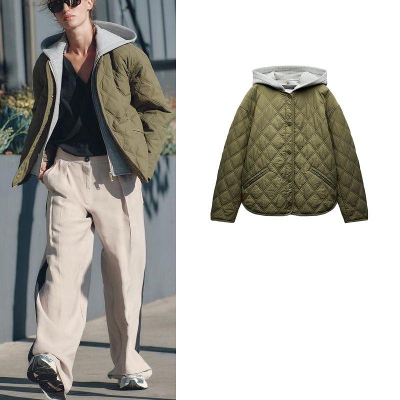 Women's Clothing Fall and Winter New Arrival Loose Detachable Hooded round Neck Long Sleeves Cotton Jacket Outwear 8073246