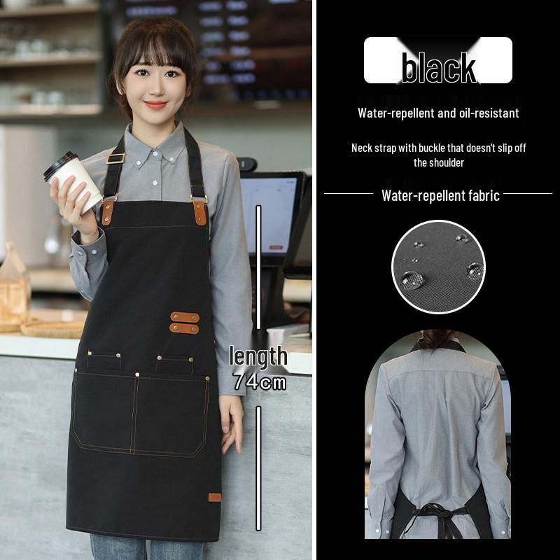 Apron for Catering with Logo Printing - Stain-Proof Workwear for Home, Hair Salon, Milk Tea Shop, and Studios.