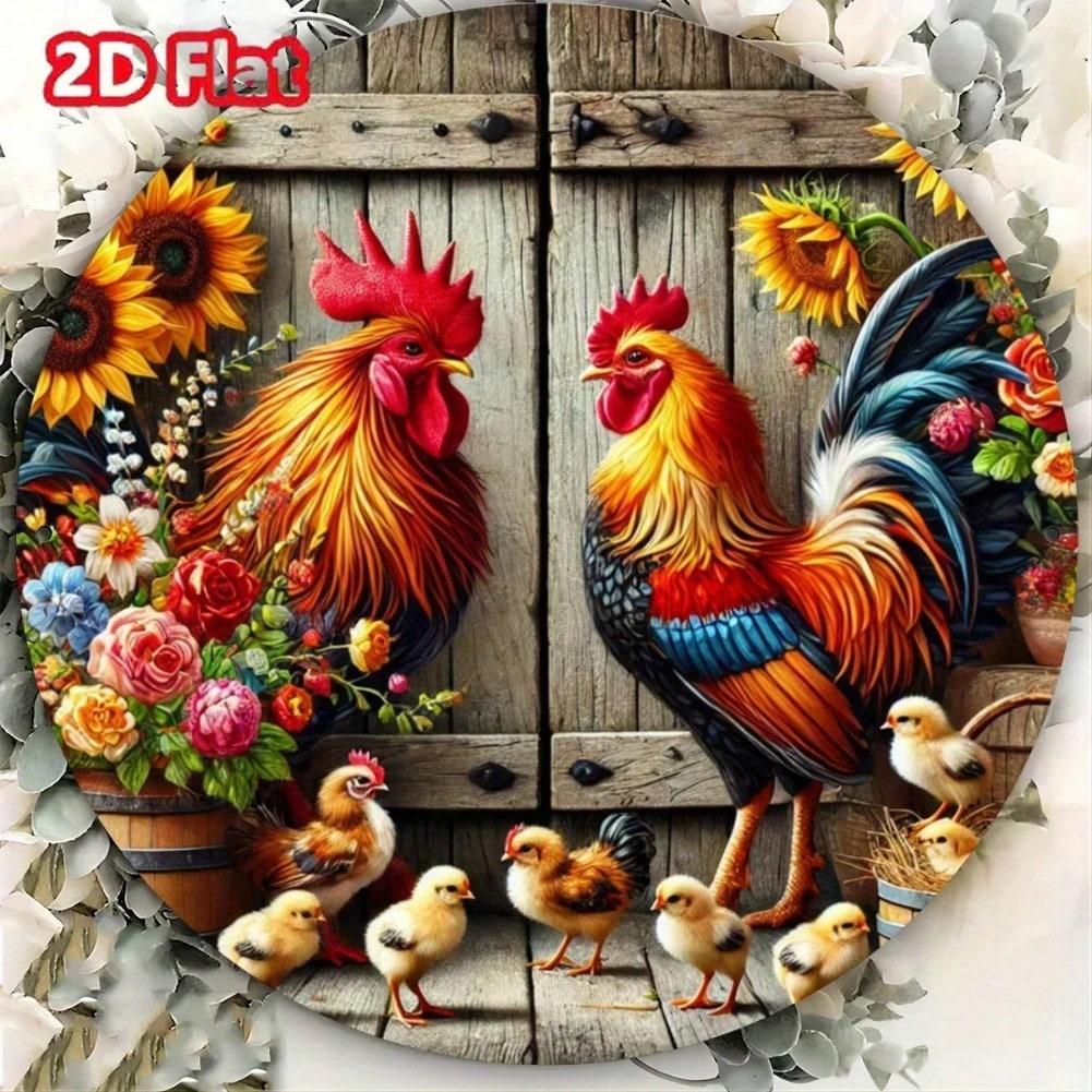 Vintage Rooster Metal Wall Art Home Decor Rustic Farmhouse Garden Garage разноцветный