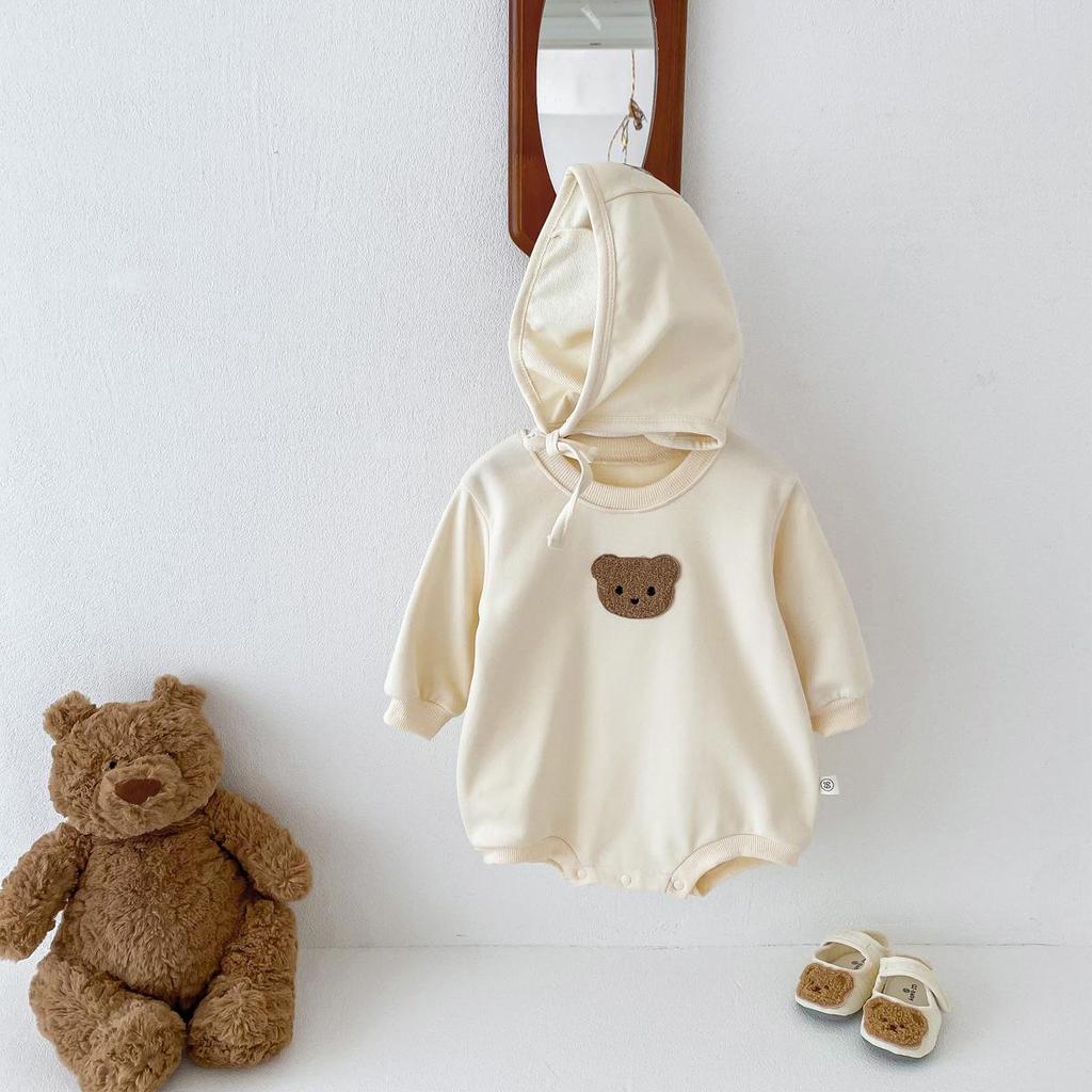 Korean Autumn Baby Romper: Cute Bear Pullover for Newborns, Boys & Girls - Ideal for Outdoor Play