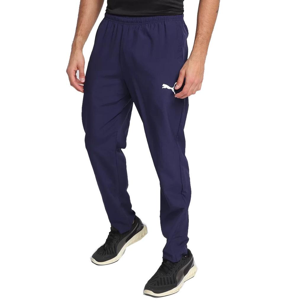 Puma Logo Print Elastic Waist Casual Pants Men Bottoms Blue 657327-06