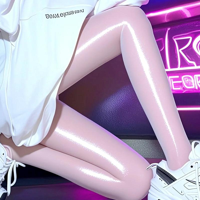 1Pair Nylon Oil Shiny Bright Color Dating Pantyhose Sexy Couple Erotic Cosplay Lingerie Women's Stockings