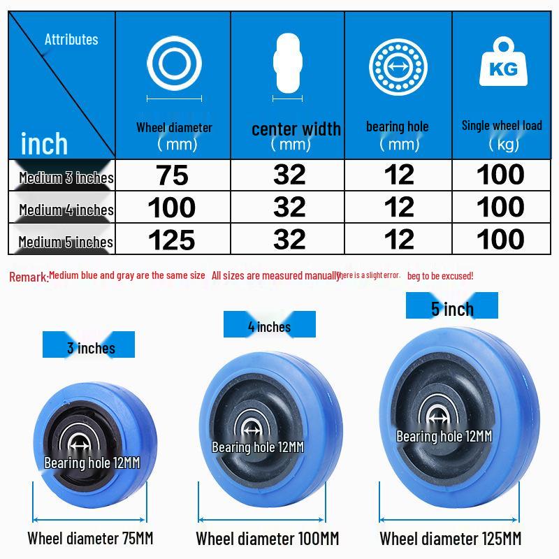 Silent Swivel Casters: Heavy-Duty TPR Wheels for Flatbed Trucks & Flight Cases (3-8 inch)