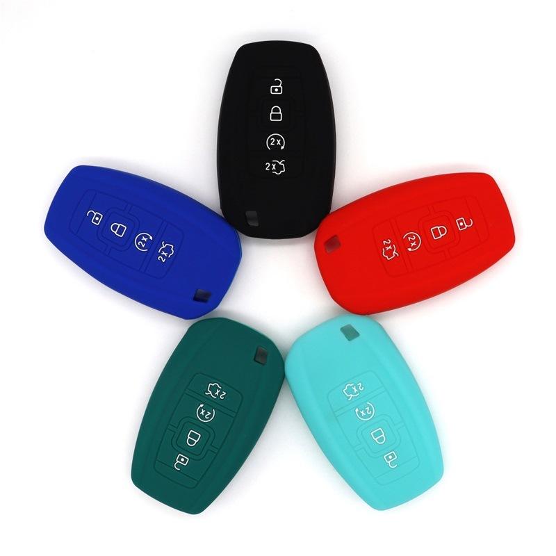 Silicone Key Cover, Suitable for the Old Lincoln Smart 4-button Car Key Protective Bag, High-quality Shockproof Key Cover