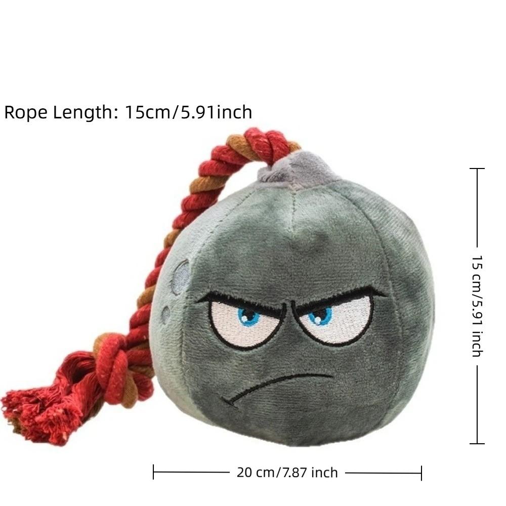 Soft Rope Plush Dog Chew Toy Bite Resistant Pet Toy Ball Squeaky Dog Toy Teething Cleaning
