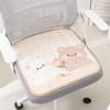 Cartoon Tulip Bear Rabbit Seat Cushion With Ice Silk Fabric For Office And Car Comfort