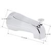 Durable 4 Inch Bathroom Tub Spout Slip-on Silver Bathtub Faucet Inside Thread Metal Shower Diverter Bathroom