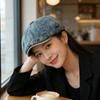 HT5045 Mens Beret Women New Spring Autumn Denim Beret Hat 100% Cotton Adjustable Artist Flat Cap Male Female Octagonal Beret Cap