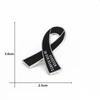Black Ribbon Memorial Brooch Clothing Lapel Pin Alloy Black Mourning Suit Badge Fashion Accessories Party Jewelry Gift
