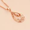 Exquisite Russian Purple Gold Plated Rose Gold Colored Gold Collarbone Chain Car Flower Water Drop Pendant Simple Versatile Necklace