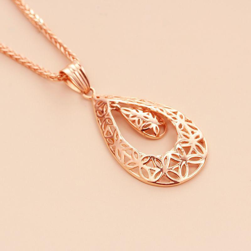 

Изысканная Русская Фиолетовая Позолоченная Розовым Золотом Золотая Цепочка на Ключицы Автомобильный Цветок Подвеска Капля Воды Простая Универсальная Колье (single pendant)