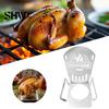 Outdoor Camping Barbecue Accessory Metal Chicken Roaster Rack, Heavy Duty Vertical Poultry Stand, Can Grilling Tool for Whole Placement Rack