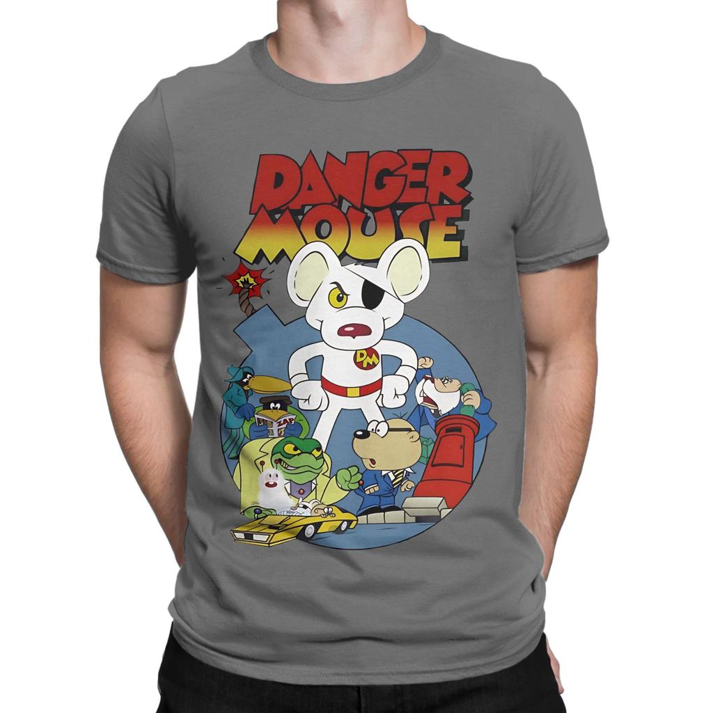 Danger Bom Novelty 100 Cotton TShirt Danger Mouse Tees Tops For Unisex
