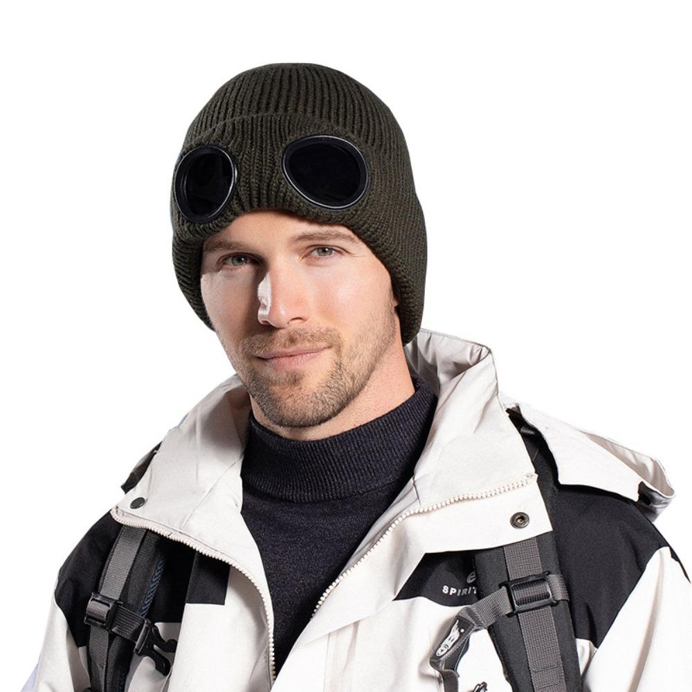 Afneembare Bril Warme Ski Masker Hoeden Winddichte Gebreide Hoed Mode Winter Bril Petten Buiten