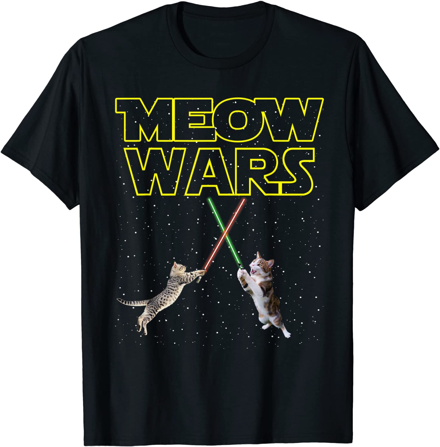 

Meow Wars Cat Shirt Funny Gifts For Cats Lovers T-Shirts T-Shirt Cotton Men T Shirts Normal Tops & Tees Brand Printed 4XL