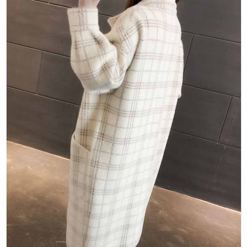 Mink Coat Women's Medium Long Autumn and Winter Foreign Style Cardigan Korean Version Loose Cardigan Coat