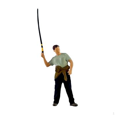 Figurka rybáře v měřítku 1/64, Postava, Krajinné doplňky, Pryskyřičná ozdoba, Model malých postaviček