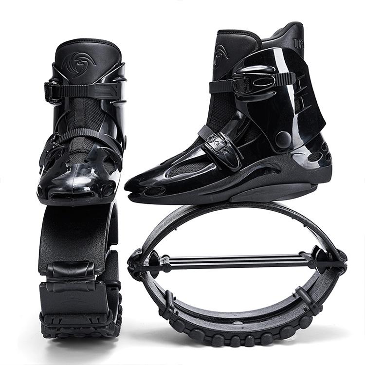 Unisex All Black Heavy Duty Rebound Training Spring Assisted Rebound Training Boots Comfortable Walking Casual Outdoor Travel 35