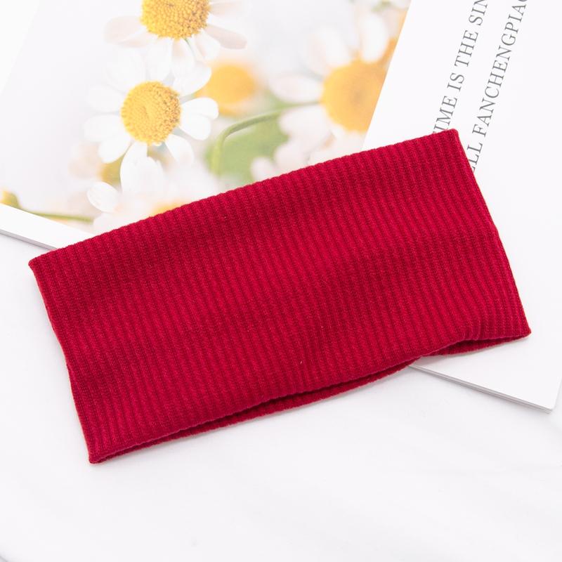 Women Solid Color Yoga Knitted Headband Cotton Wide Turban Twisted Knotted Headwrap Fashion Girls Hairband Hair Accessories