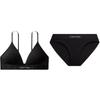 Double Gravity Band Letter Logo Print Underwear Set Women Underwear Black QF6990-UB1+QF6993AD-UB1