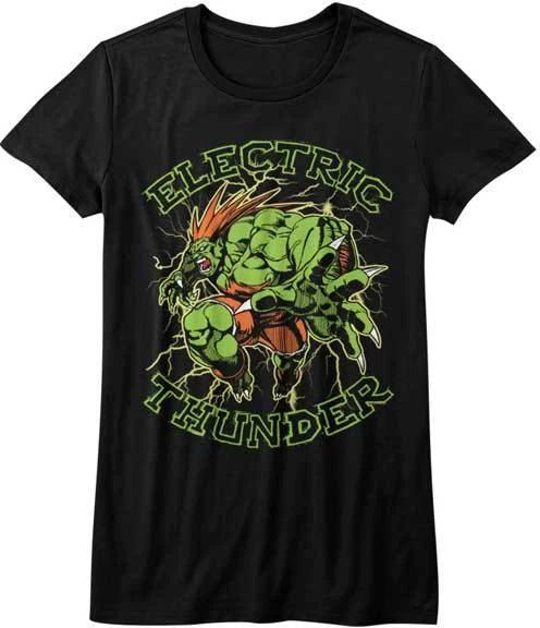 Street Fighter Video Game Electric Thunder Women's Fitted T Shirt