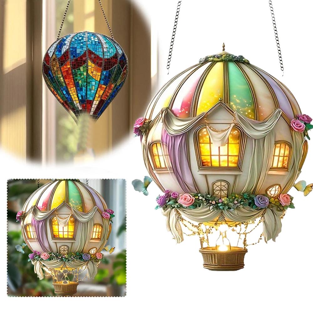 Hot Air Balloon Sun Catcher, Floral Window Perfect Day Choice Decoration, Ideal Romantic Valent A8X5