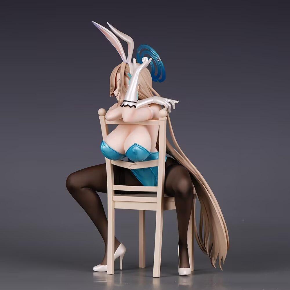20.5cm Ichnose Asuna Bunny Girl Game Figure Scale Pvc Painted Statue With Chair Desktop Decor For Anime Fans 1/7 Poseable Articulated Detailed Movable